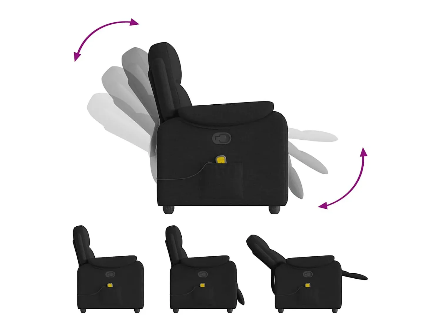 Poltrona| Poltrona de massagens reclinável tecido SHL374643 Preto