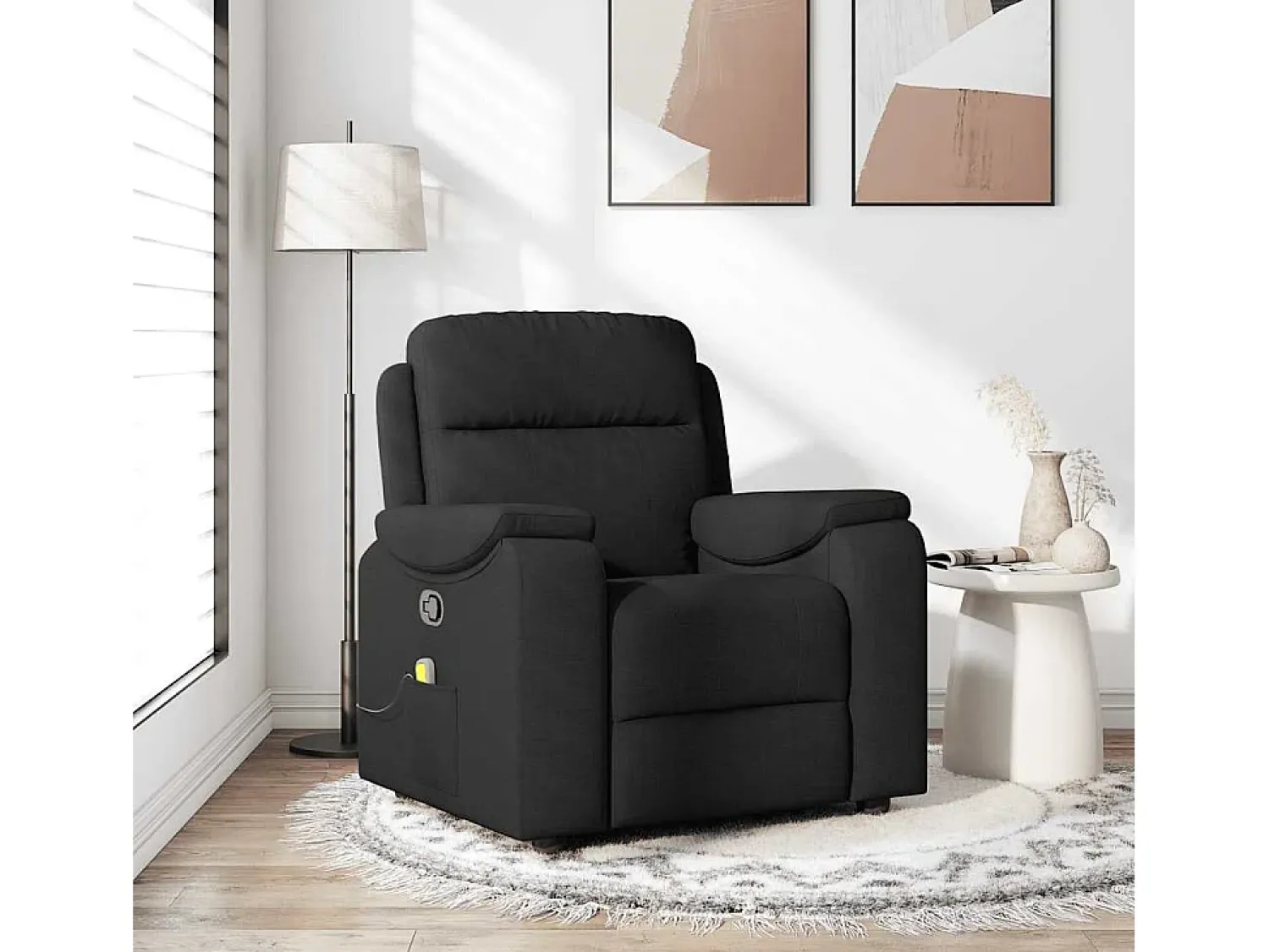 Poltrona| Poltrona de massagens reclinável tecido SHL374643 Preto
