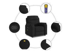 Poltrona| Poltrona de massagens reclinável tecido SHL374643 Preto