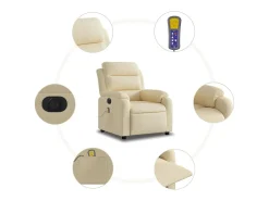 Poltrona de massagens reclinável elétrica tecido SHL452717^ Poltrona