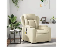 Poltrona| Poltrona de massagens reclinável couro artificial cor SHL152652 Creme