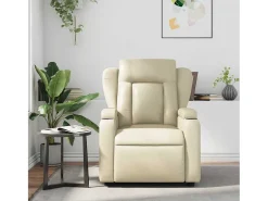 Poltrona| Poltrona de massagens reclinável couro artificial cor SHL152652 Creme