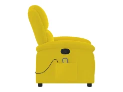 vidaxl Poltrona de massagens reclinável veludo Amarelo