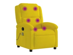 vidaxl Poltrona de massagens reclinável veludo Amarelo