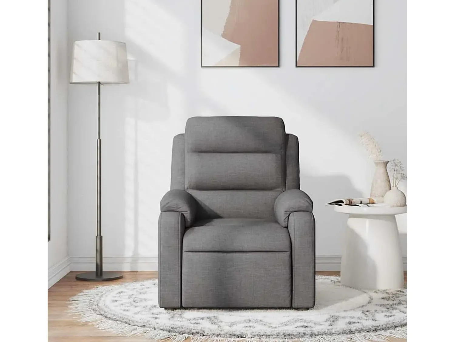 Poltrona de massagens reclinável tecido cinzento-escuro SHL446734^ Poltrona