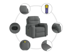 Discount Poltrona de massagens reclinável tecido cinzento-escuro SHL385225 Cinza antracite