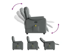 Discount Poltrona de massagens reclinável tecido cinzento-escuro SHL385225 Cinza antracite