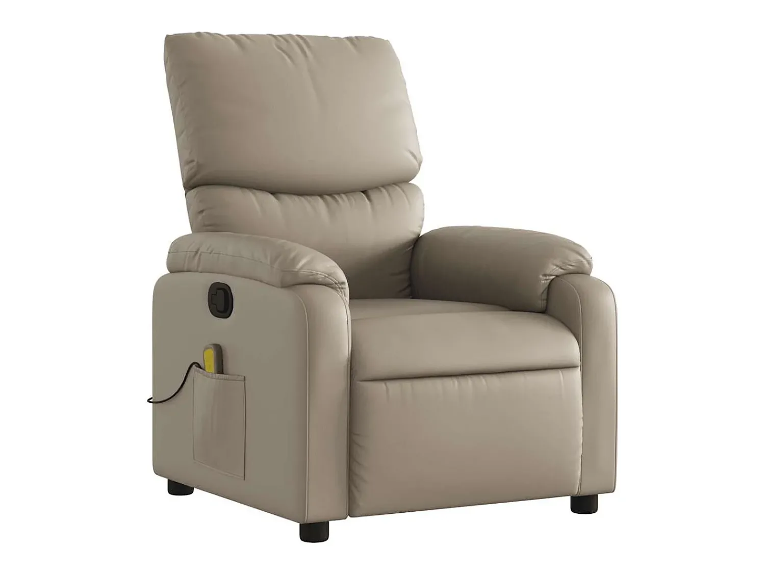 Poltrona de massagens reclinável couro artificial cappuccino SHL621265^ Poltrona
