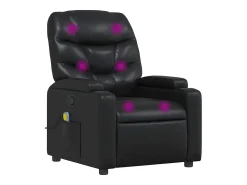 vidaxl Poltrona de massagens reclinável couro artificial^ Poltrona