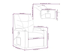 vidaxl Poltrona de massagens reclinável couro artificial^ Poltrona