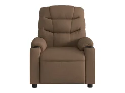 Hot Poltrona de massagens reclinável elétrica tecido SHL7261 Castanho