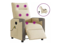Poltrona| Poltrona de massagens reclinável elétrica tecido SHL359604 Creme