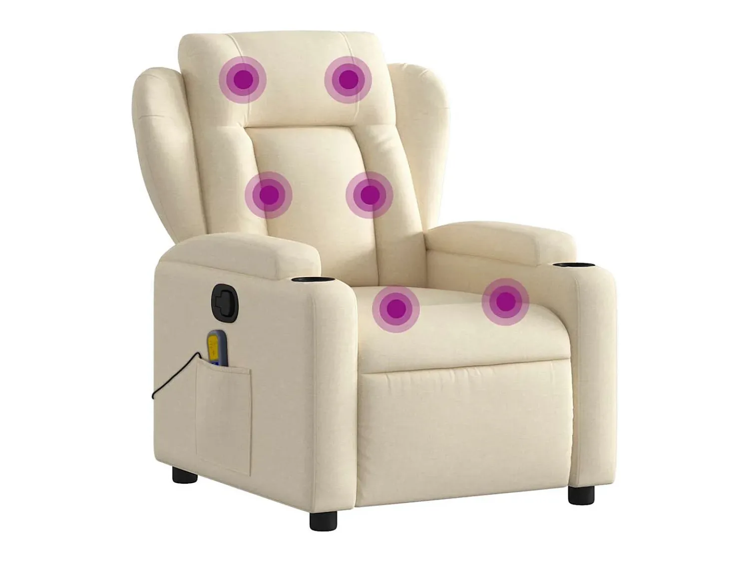 vidaxl Poltrona de massagens reclinável tecido cor^ Poltrona