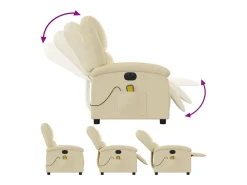 Poltrona| Poltrona de massagens reclinável elétrica tecido SHL119006 Creme