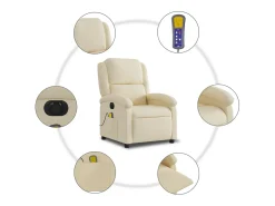Poltrona| Poltrona de massagens reclinável elétrica tecido SHL119006 Creme