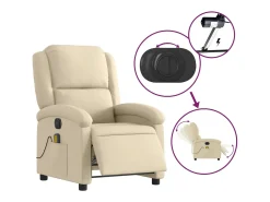 Poltrona| Poltrona de massagens reclinável elétrica tecido SHL119006 Creme