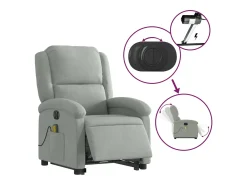 Poltrona* Poltrona de massagens reclinável elétrica veludo -claro SHL405774 Cinzento