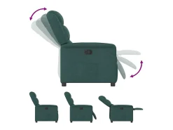 Outlet Poltrona de massagens reclinável tecido verde-escuro SHL600660 Verde pinho