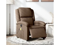 Poltrona* Poltrona de massagens reclinável elétrica tecido SHL929670 Castanho