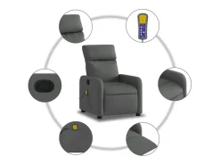 Poltrona de massagens reclinável tecido cinzento-escuro SHL334723^ Poltrona