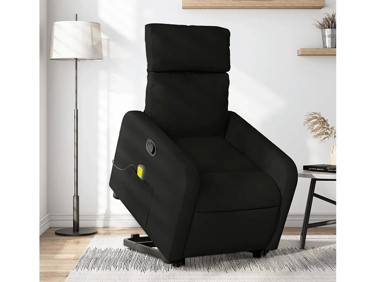 Online Poltrona de massagens reclinável elevatória tecido SHL520654 Preto