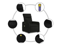 Online Poltrona de massagens reclinável elevatória tecido SHL520654 Preto
