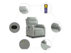 Hot Poltrona de massagens reclinável veludo -claro SHL532355 Cinzento