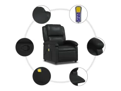 Poltrona de massagens reclinável couro artificial SHL35820^ Poltrona