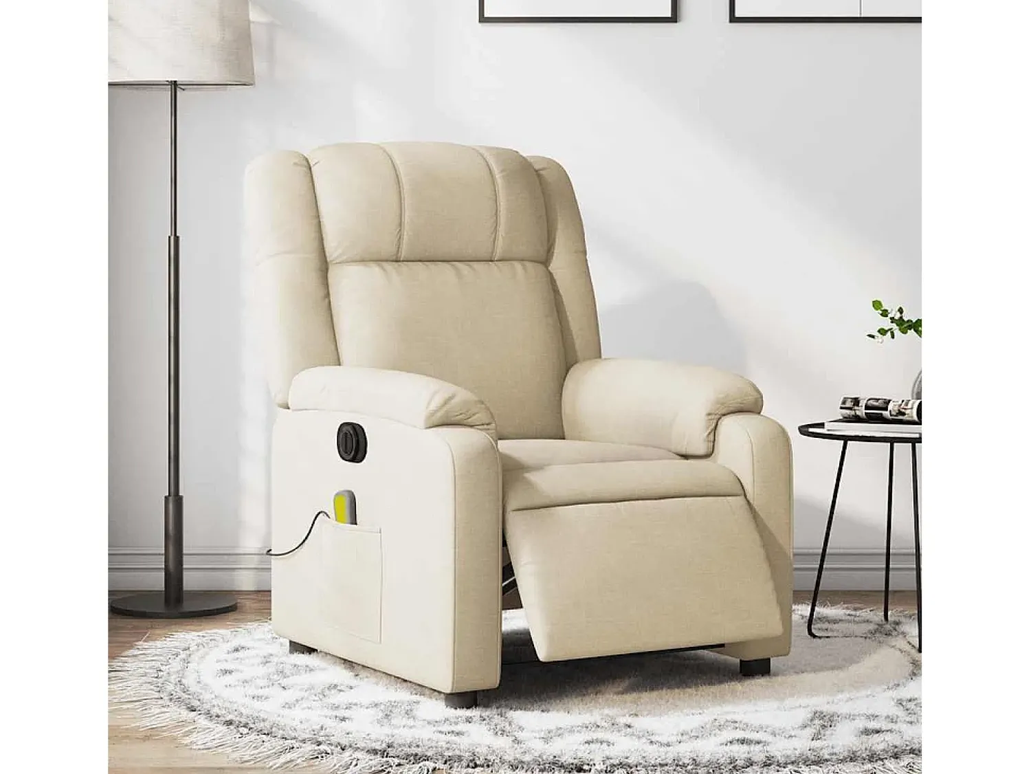 Poltrona| Poltrona de massagens reclinável elétrica tecido SHL440916 Creme