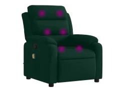 Best vidaxl Poltrona de massagens reclinável veludo -escuro Verde