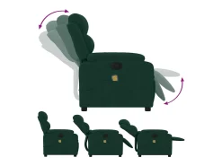 Best vidaxl Poltrona de massagens reclinável veludo -escuro Verde