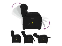 Poltrona*vidaxl Poltrona de massagens reclinável tecido Preto