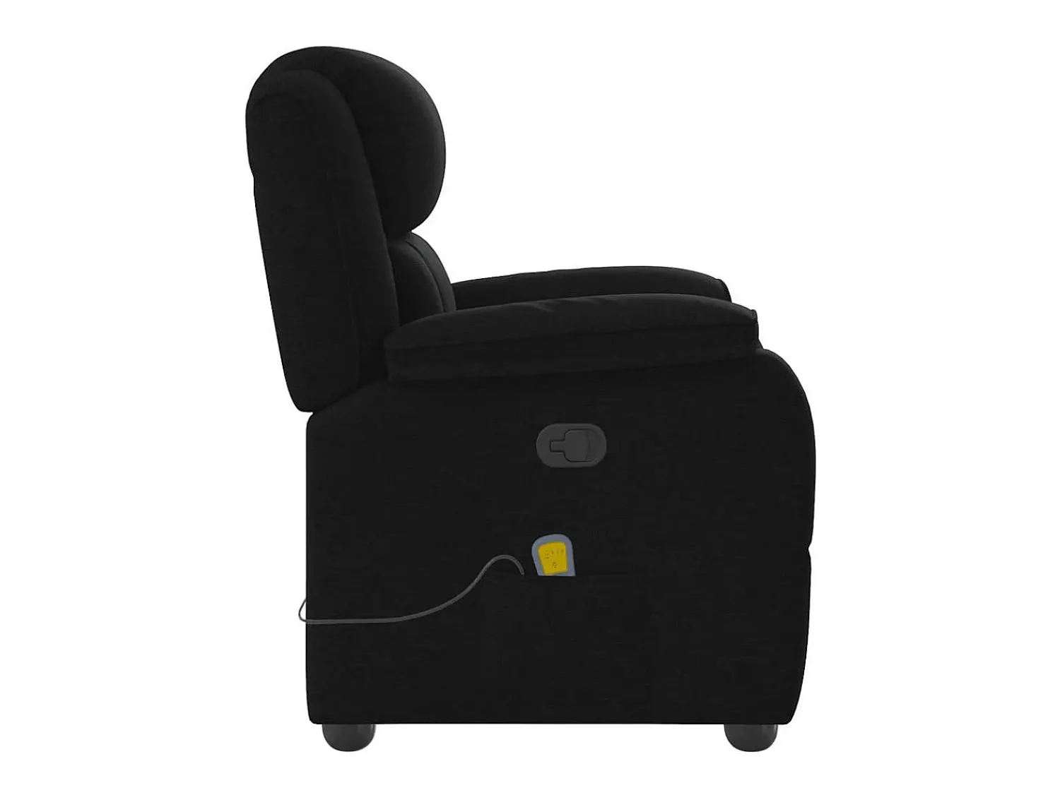 Poltrona*vidaxl Poltrona de massagens reclinável tecido Preto
