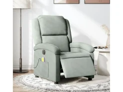 Best Poltrona de massagens reclinável elétrica veludo -claro SHL675723 Cinzento