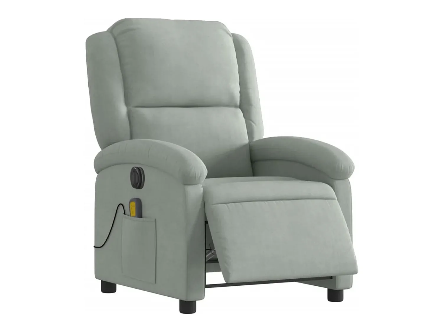 Best Poltrona de massagens reclinável elétrica veludo -claro SHL675723 Cinzento