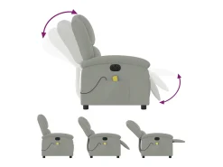 Best Poltrona de massagens reclinável elétrica veludo -claro SHL675723 Cinzento
