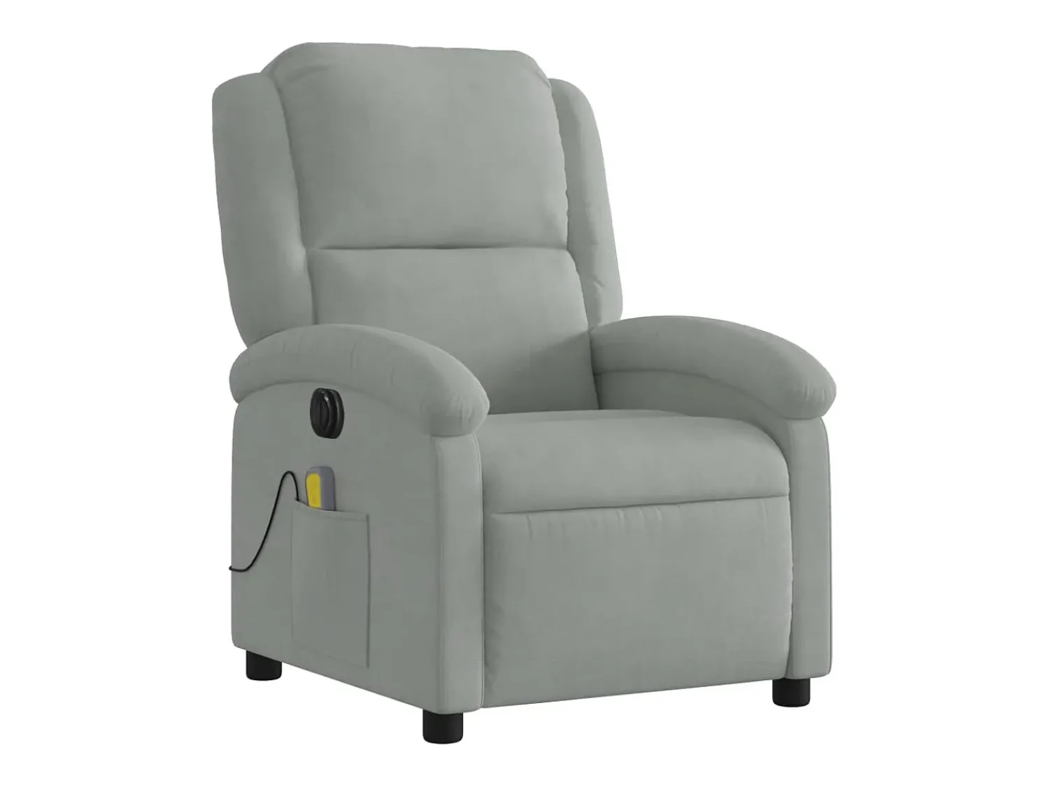 Best Poltrona de massagens reclinável elétrica veludo -claro SHL675723 Cinzento