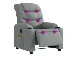 Poltrona de massagens reclinável elétrica tecido -claro SHL800695 Cinzento