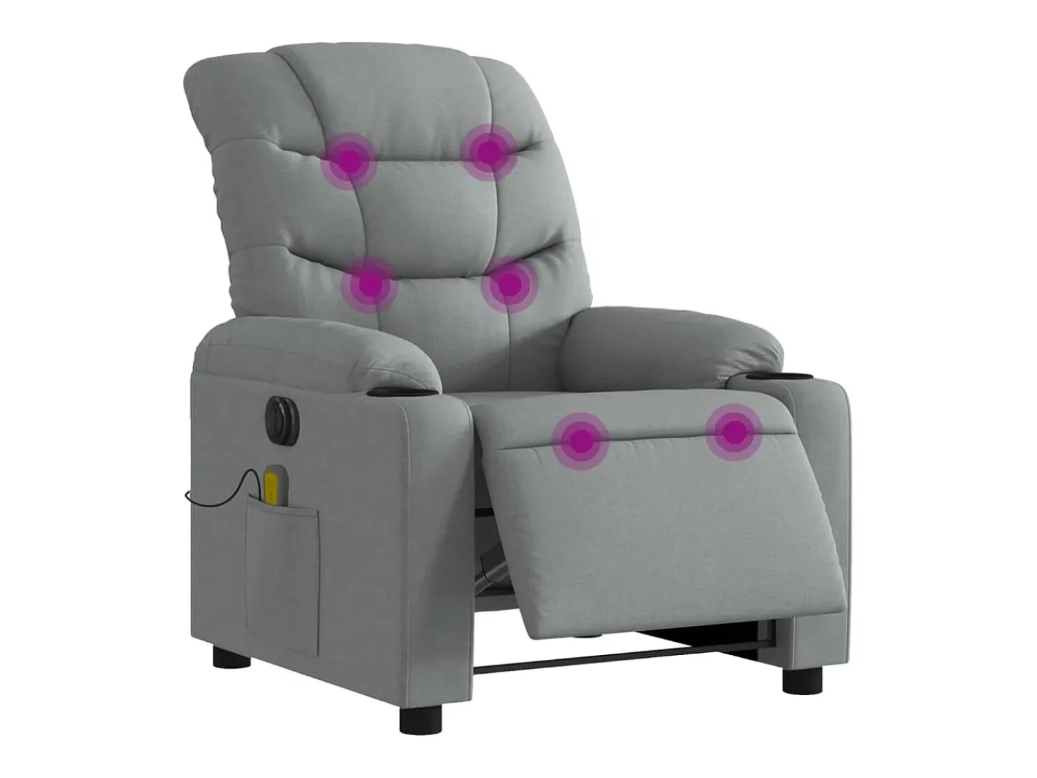 Poltrona de massagens reclinável elétrica tecido -claro SHL800695 Cinzento