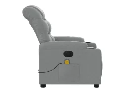 Poltrona de massagens reclinável elétrica tecido -claro SHL800695 Cinzento