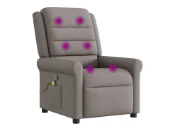 Sale Poltrona de massagens reclinável tecido cinzento-acastanhado SHL202385 Taupe