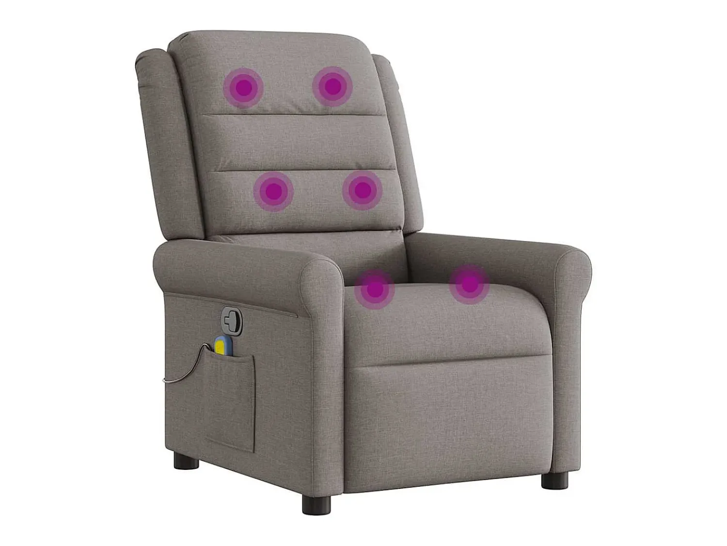 Sale Poltrona de massagens reclinável tecido cinzento-acastanhado SHL202385 Taupe