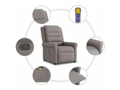 Sale Poltrona de massagens reclinável tecido cinzento-acastanhado SHL202385 Taupe
