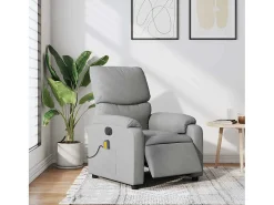 Poltrona de massagens reclinável elétrica tecido -claro SHL919485^ Poltrona