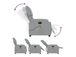 Poltrona de massagens reclinável elétrica tecido -claro SHL919485^ Poltrona