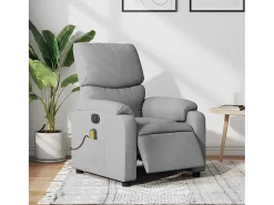 Poltrona de massagens reclinável elétrica tecido -claro SHL919485^ Poltrona