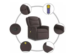 Poltrona| Poltrona de massagens reclinável tecido -escuro SHL606234 Castanho