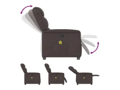 Poltrona| Poltrona de massagens reclinável tecido -escuro SHL606234 Castanho