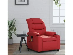 Poltrona* Poltrona de massagens reclinável couro artificial SHL808707 Vermelho