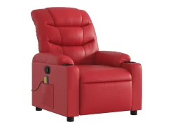 Poltrona* Poltrona de massagens reclinável couro artificial SHL808707 Vermelho